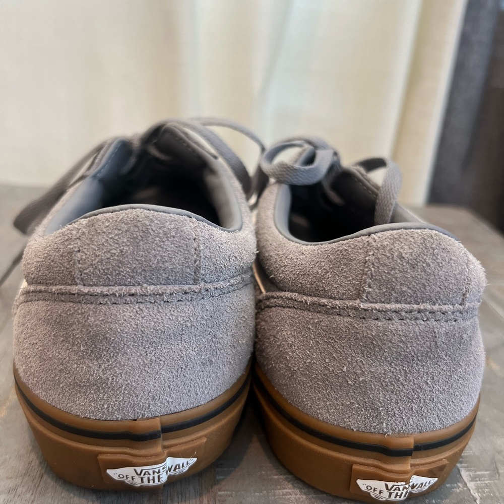 Gray and White Vans Men's Ward Suede Sneaker with gum sole. - Picture 7 of 13
